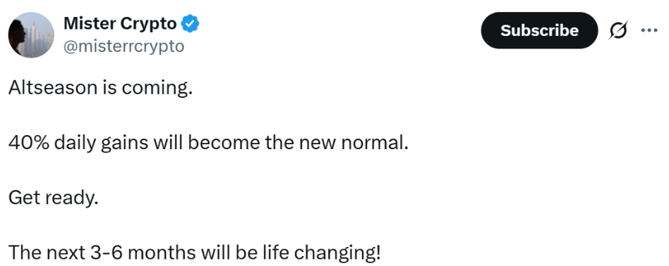 比特币失宠？神秘图表显示：山寨币即将开启'屠杀式上涨'周期！ image 0